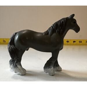 Clydesdale Horse Figure 1988 Vintage Mare Toy Beautiful Dark Gray Black White
